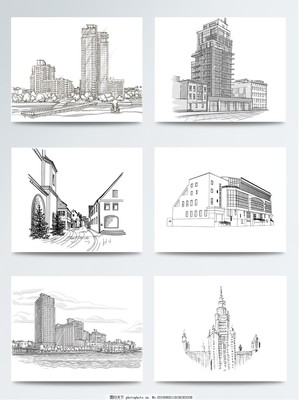 手繪簡(jiǎn)筆畫 城市高樓建筑插畫的藝術(shù)魅力